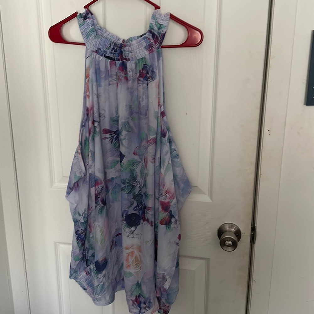 Light Purple Open Shoulder Top
